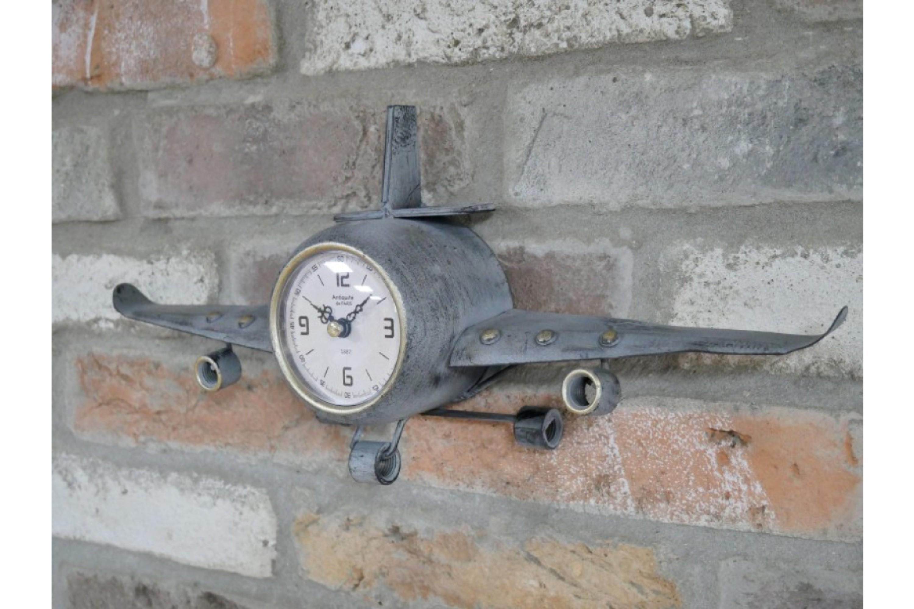 Aeroplane Clock Metal Wall Or Mantle Clock Plane Airplane Time Piece Home  Decor