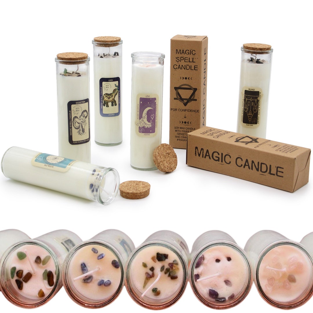 Magic Spell Candles Soy Scented Candle With Gemstones Fragrance ...