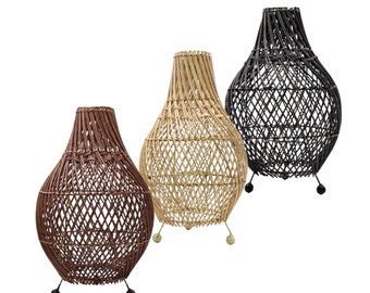 Rattan Table Lamp Table Light Lantern Atomic Sputnik Design Natural Materials Home Decor