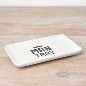 Ceramic Man Tray Trinket Dish Moustache Novelty Design Keys Wallet Coins Tray