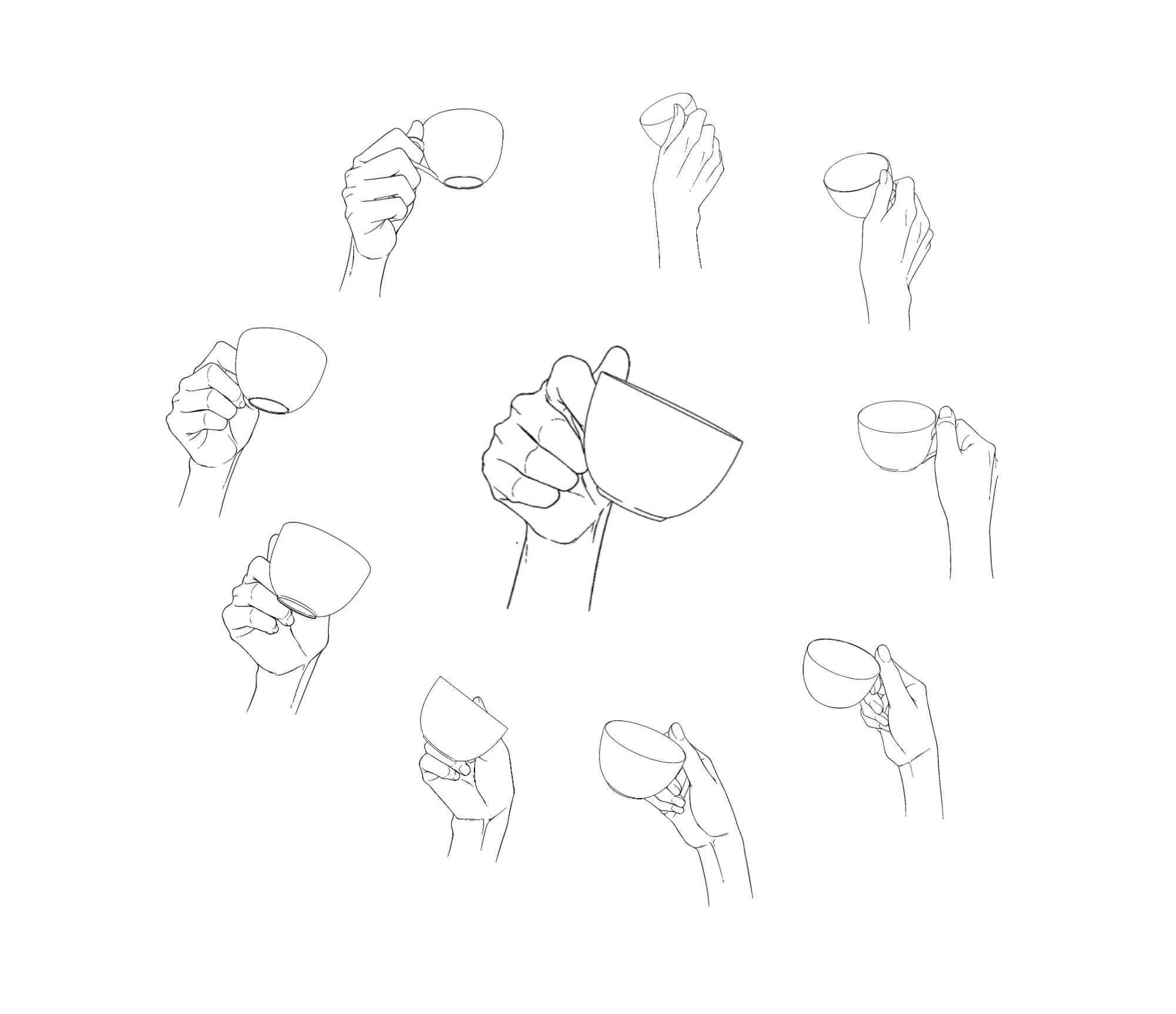 355 Procreate Hand Stamps Brushes WITH OBJECTS, Procreate Hands, Manga ...