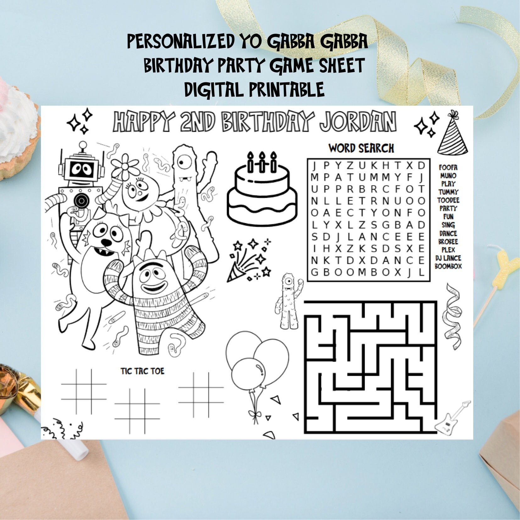 Yo Gabba Gabba Toodee Coloring Page