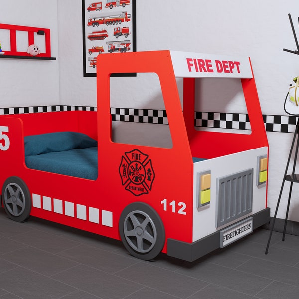 Fire Engine Bed PLANS (Plans Only), Create a Fireman Themed Bedroom for your Child, Perfect for the DIY Woodworking Enthusiast