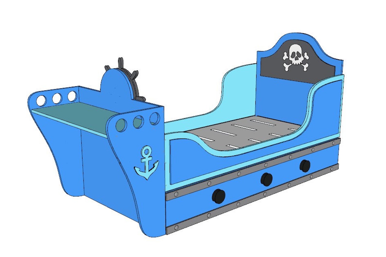 Pirate Boat Bed Plans plans Only Create a Themed Bedroom Etsy