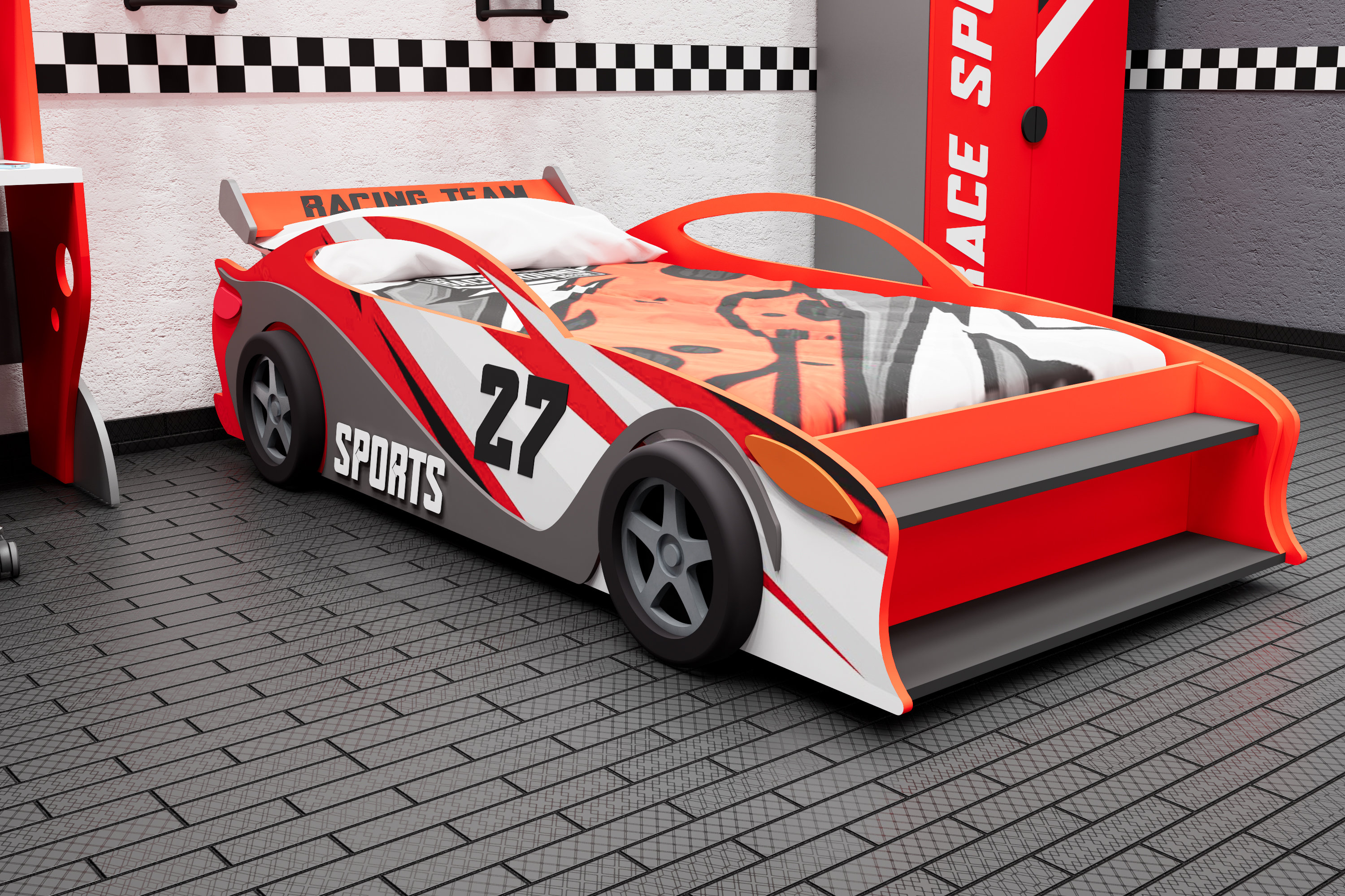 Build Yourself This Car Racing Bed for Kids Dxf Plans and Instructions in  Pdf Car Bed for Boys 