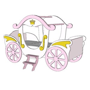 Plannen voor de vervaardiging van bedwagen voor meisje - (alleen plannen) - slaapkamermeubilairplannen dxf/pdf (Tweelingmaat 39" x 75") Digitale download