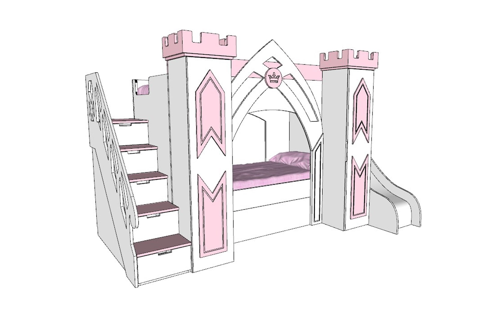Princess Castle Bed Plans Only for CNC Bed Woodworking Etsy