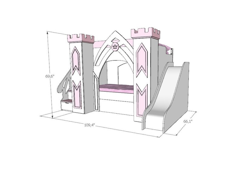 Princess Castle Bed Plans Only for CNC Bed Woodworking Etsy