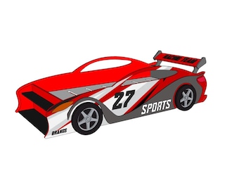 Car racing bed plans dxf with pdf instructions · DIY wooden car bed for kids · cnc furniture project · toddler bed blueprint