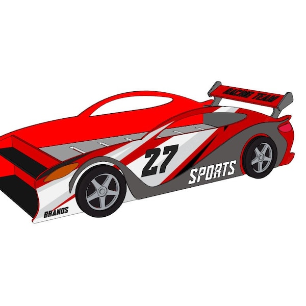 Car racing bed plans dxf with pdf instructions · DIY wooden car bed for kids · cnc furniture project · toddler bed blueprint