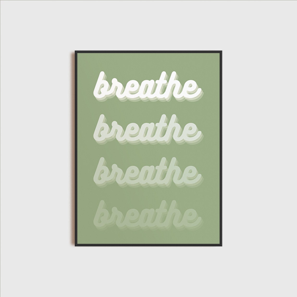Minimalist Trendy Sage Green Wall Art Aesthetic Self-care - Etsy