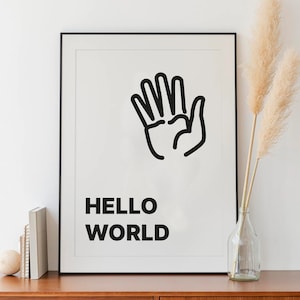 Hello World - Digitaler Download Minimal Art Print Poster A1/A2/A3