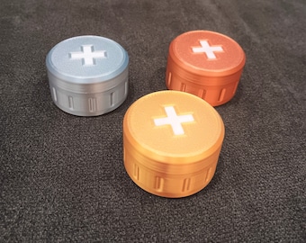 Medicine Container - Pill Container - Travel Pill Holder and Pill Box - Gold, Silver, and Bronze Edition