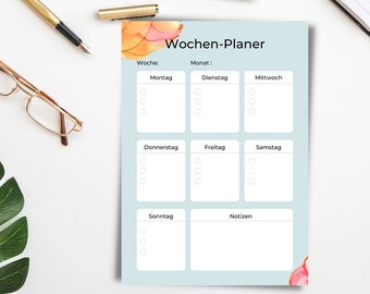 Weekly planner A4 portrait format for self-printing in PDF