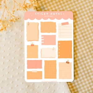 Planche de stickers sticky notes - Stickers décoratifs bujo, stickers journaling, stickers bullet journal, penpal, planner - 11 stickers