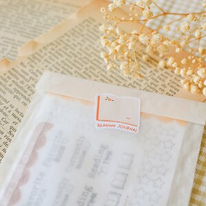 Confezione di diario di lettura - adesivi decorativi/di valutazione per diario di lettura, bujo, journaling, bullet journal, penpal, planner - 8 fogli di adesivi