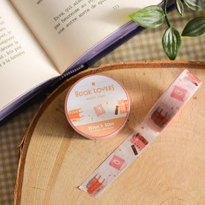 Washi tape Book lovers - washi tape pour carnet, journaling, bullet journal, penpal, planner