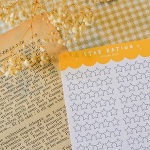 Foglio di adesivi per la valutazione a stelle: adesivi per la valutazione delle stelle, diario dei proiettili, diario di lettura, diario, note delle stelle - 24 adesivi