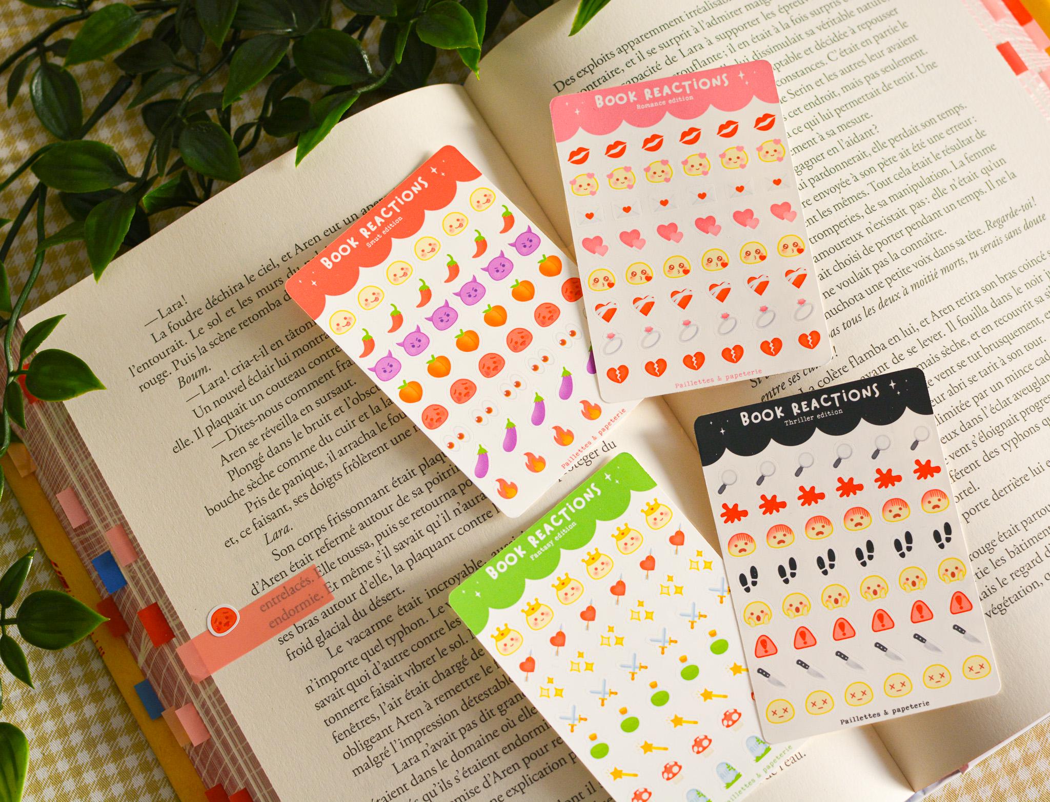 Mini Sheet of Book Reactions Stickers - Decorative Stickers to Annotate ...