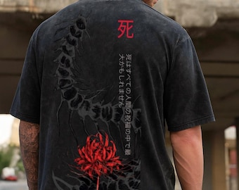 東京グール アニメ アシッドウォッシュ オーバーサイズ Tシャツ 金木研