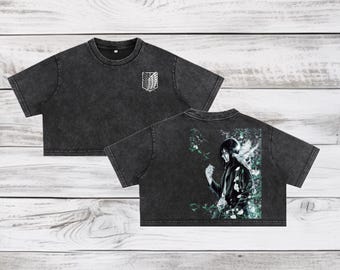 Top corto de Eren Yeager de Ataque a los Titanes, ropa de calle de anime con efecto nieve