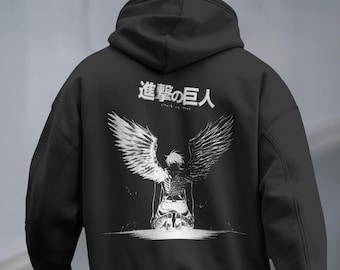 Attack on Titan Eren Yeager Hoodie: Snow Washed, Oversized Fit