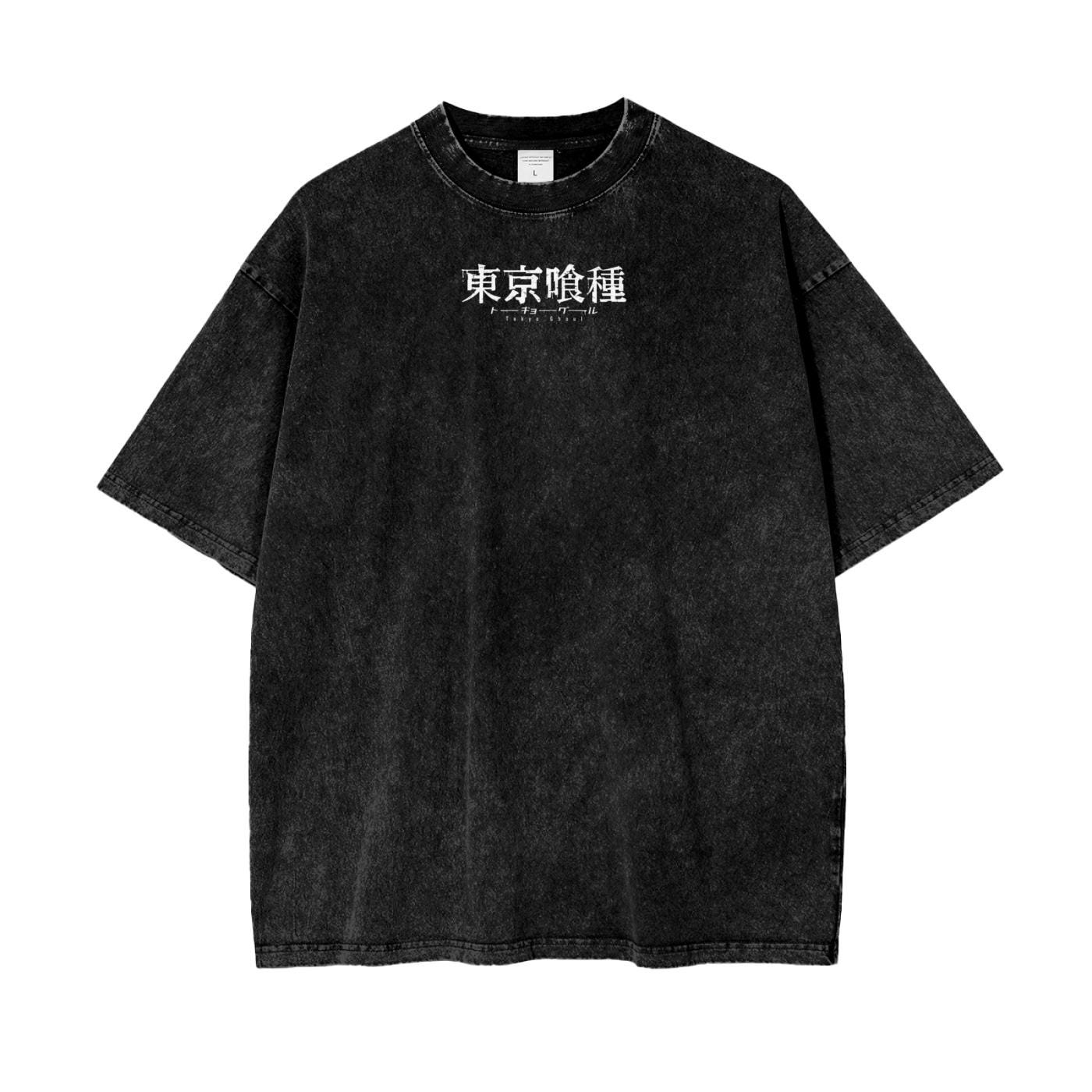 Tokyo Ghoul Acid Wash Oversized T-shirt Kaneki Ken Anime Tee Gift