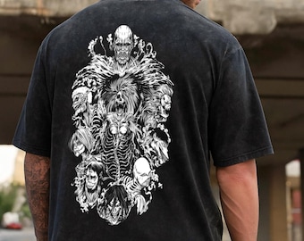 Oversized Attack on Titan T-shirt: Eren Yeager Acid Wash Anime Tee