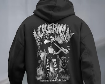 Levi Ackerman Hoodie, Attack on Titan, Snow Wash Oversized Fit