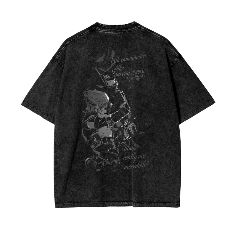 Attack on Titan Zoe Hange Acid-Wash Oversized T-Shirt image 2