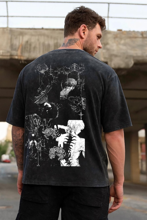 東京グール アニメ アシッドウォッシュ オーバーサイズ Tシャツ 金木研