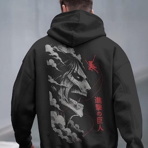 Attack on Titan Anime Snow Washed Hoodie Eren Jeager Anime Hoodie Gåva Till Honom