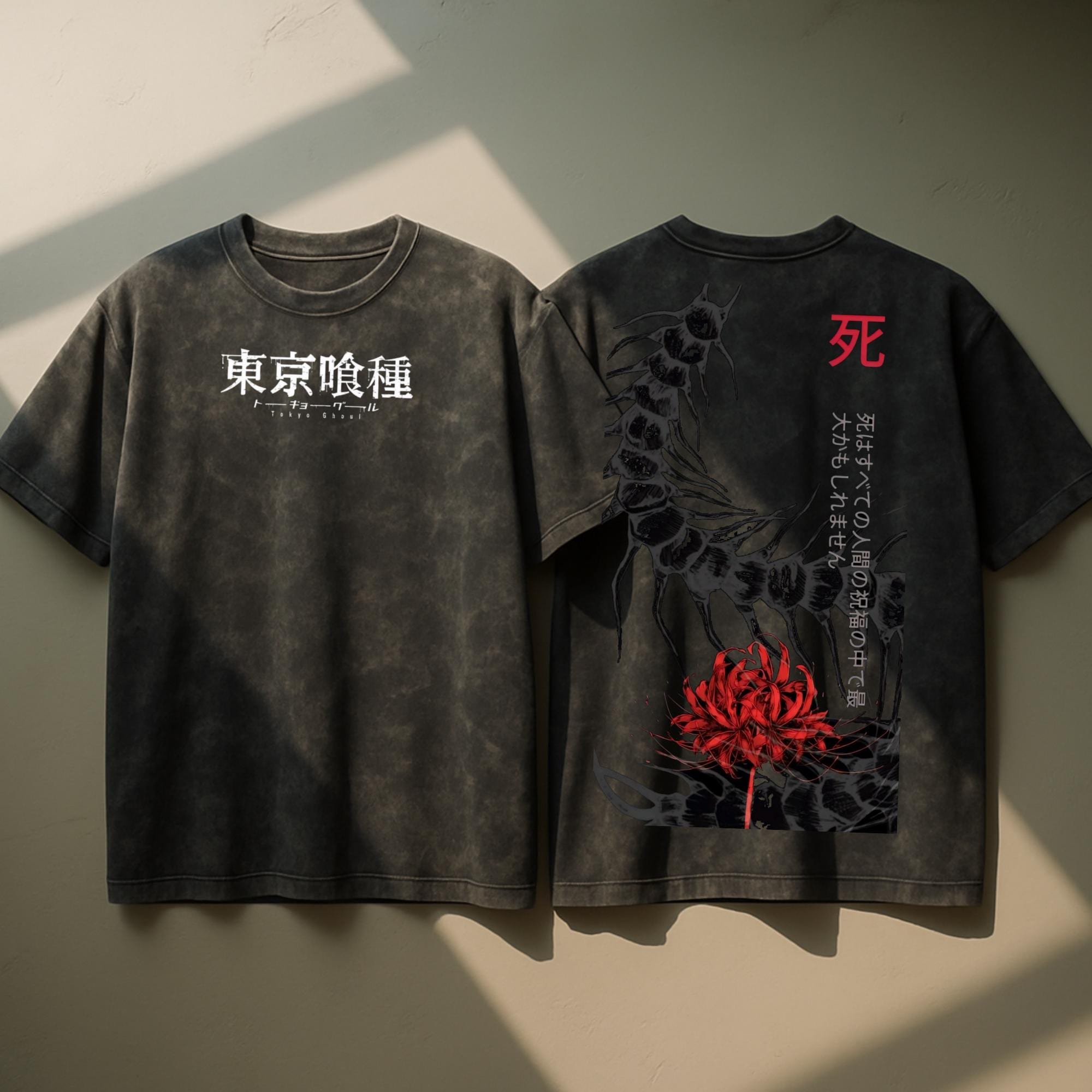 Tokyo Ghoul Acid Wash Oversized T-shirt Kaneki Ken Anime Tee Gift