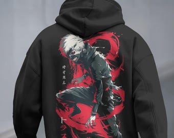 Tokyo Ghoul Hoodie: Ken Kaneki Anime, Snow-washed Cotton - Etsy