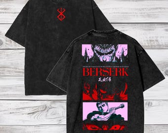 Berserk Anime T-Shirt: Acid Wash Guts Oversized Tee