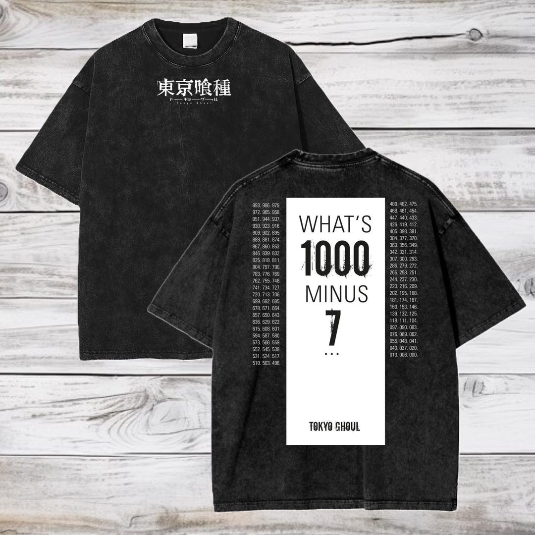 Tokyo Ghoul Anime Acid Washed Oversize T-shirt Ken Kaneki Anime