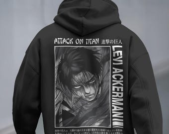 Levi Ackerman Attack on Titan Hoodie, Snow Wash Cotton