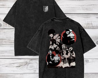 Oversized Attack on Titan T-shirt: Eren Yeager, Acid Wash Anime Tee
