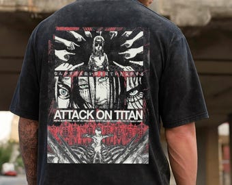 Oversized Attack on Titan T-shirt: Eren Yeager, Acid Wash Anime Tee