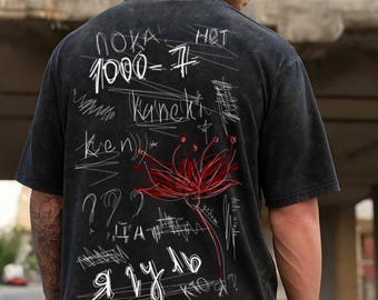 Tokyo Ghoul Acid Wash Oversized T-shirt Kaneki Ken Anime Tee Gift