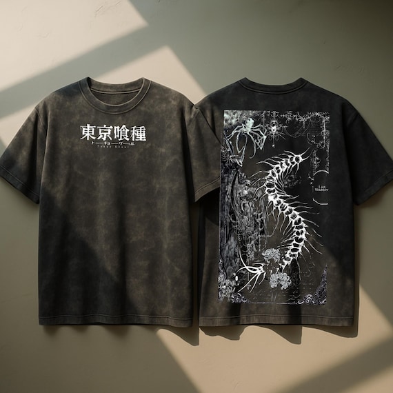 Tokyo Ghoul Anime Acid Washed Oversize T-shirt Ken Kaneki Anime