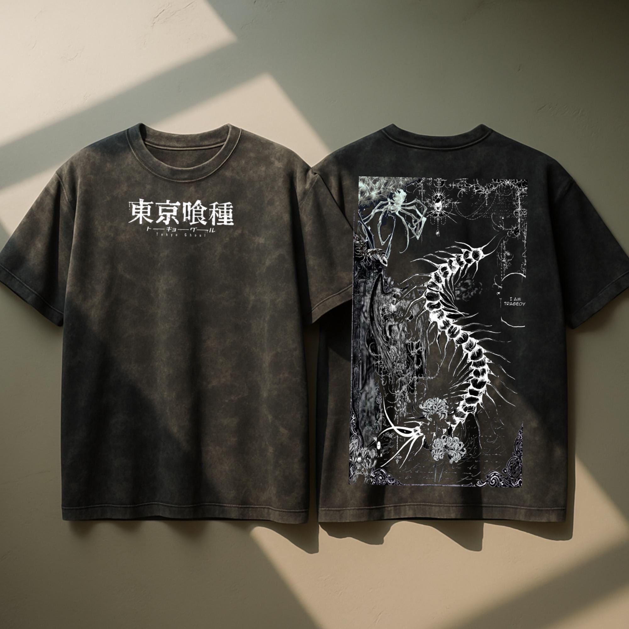 Tokyo Ghoul Anime Acid Washed Oversize T-shirt Ken Kaneki Anime