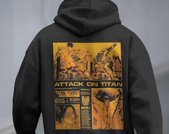 Sudadera con capucha de Attack on Titan, estampado gráfico de Eren Yeager con efecto nieve