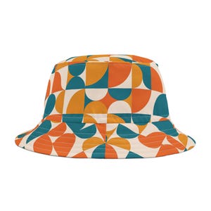 Colorful Geometric Bucket Hat, Fun Summer Accessory, Beachwear, Festival Hat, Gift for Her, Unisex Stylish Hat