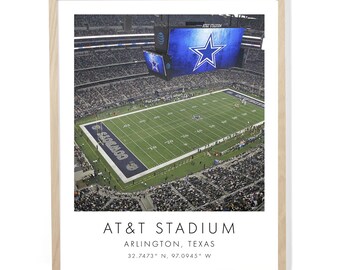 ArtsyCanvas AT&T Stadium Football Seating Map Poster - 12x12 Inch Matte Print Wall Art For Home, Office, Man Cave - View #2