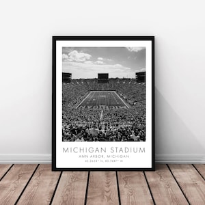 Michigan Stadium | University of Michigan | 18 x 24 inches | Black and White | Poster