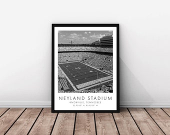 Tennessee Football / Neyland Stadium / 18 x 24 pollici / Bianco e nero / Poster