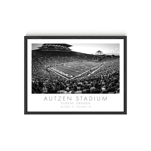 Oregon Football | Autzen Stadium | 18 x 24 inches | Black and White | Poster
