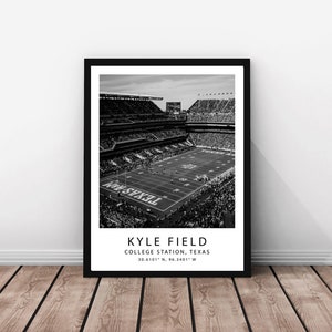 Texas A&M Football | Kyle Field | 18 x 24 inches | Black and White | Poster