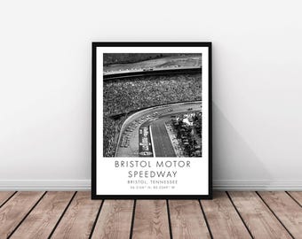 Bristol Motor Speedway NASCAR | 18 x 24 inches | Black and White | Poster | Digital Download